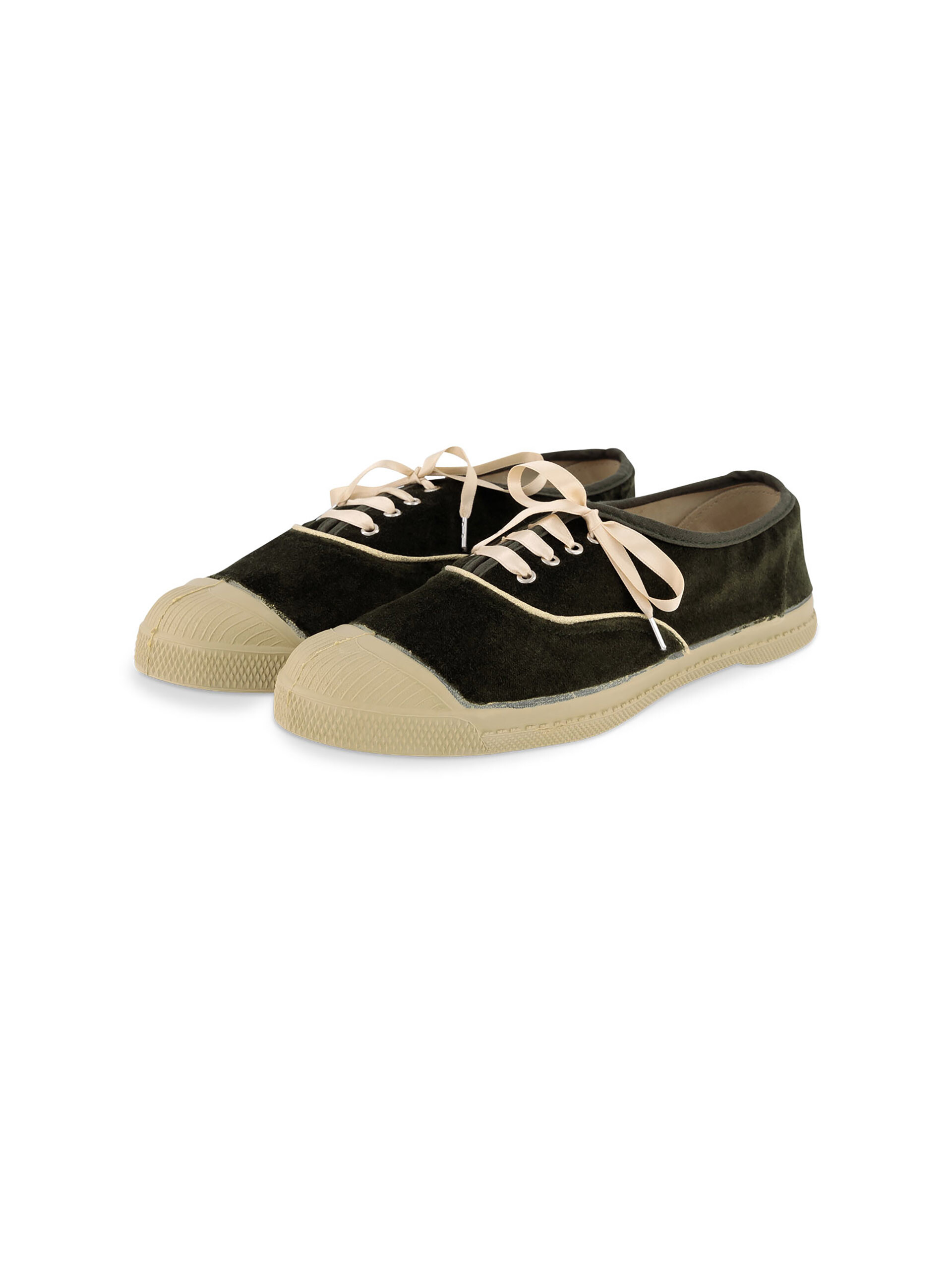 TENNIS VELOURS FEMME  Kaki , Tennis & Chaussures Bensimon