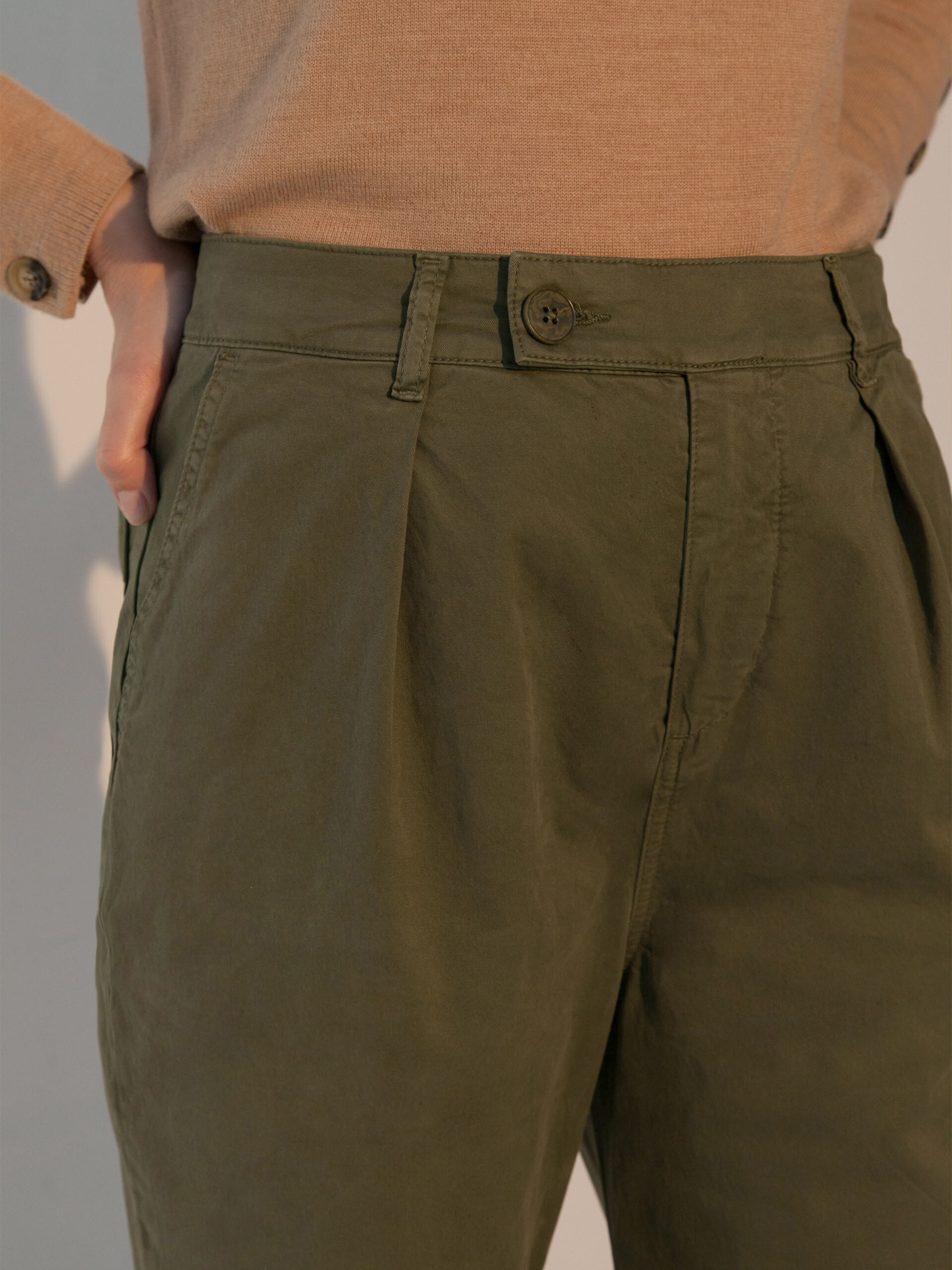 PANTALON GILOU  Kaki , Pr&ecirc;t-&agrave;-porter Bensimon