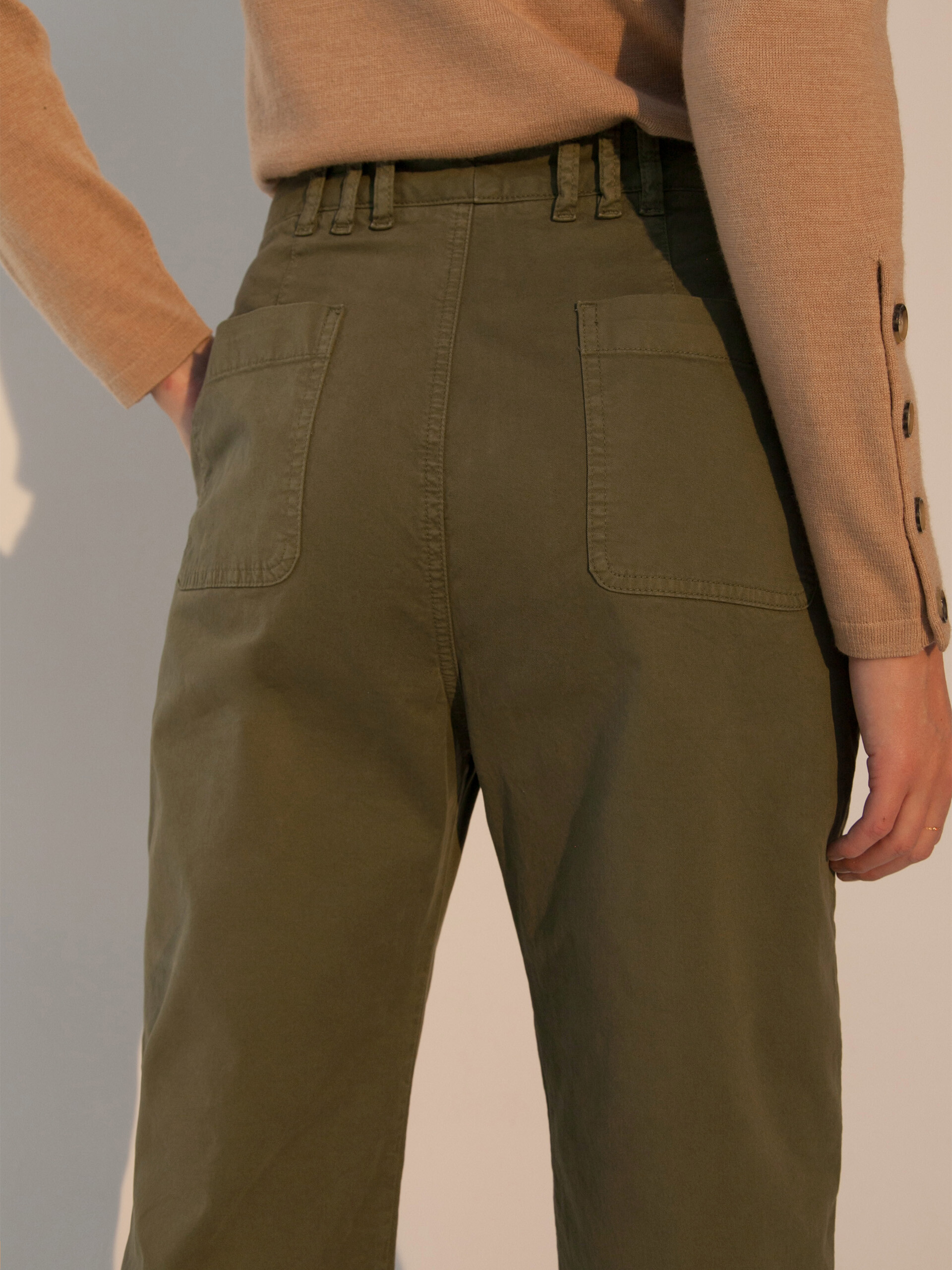 PANTALON GILOU  Kaki , Pr&ecirc;t-&agrave;-porter Bensimon