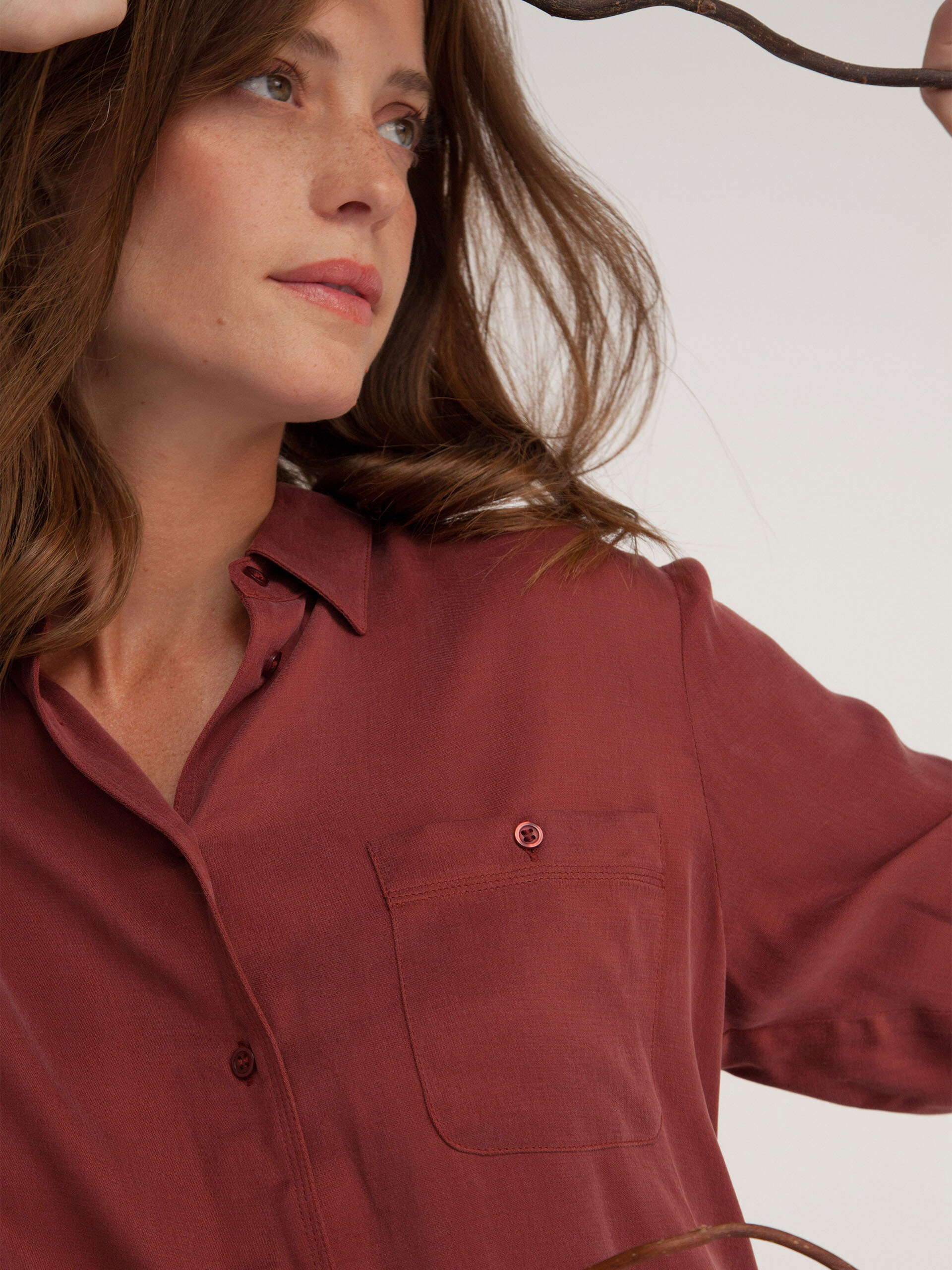 CHEMISE GARY  Brique , Pr&ecirc;t-&agrave;-porter Bensimon
