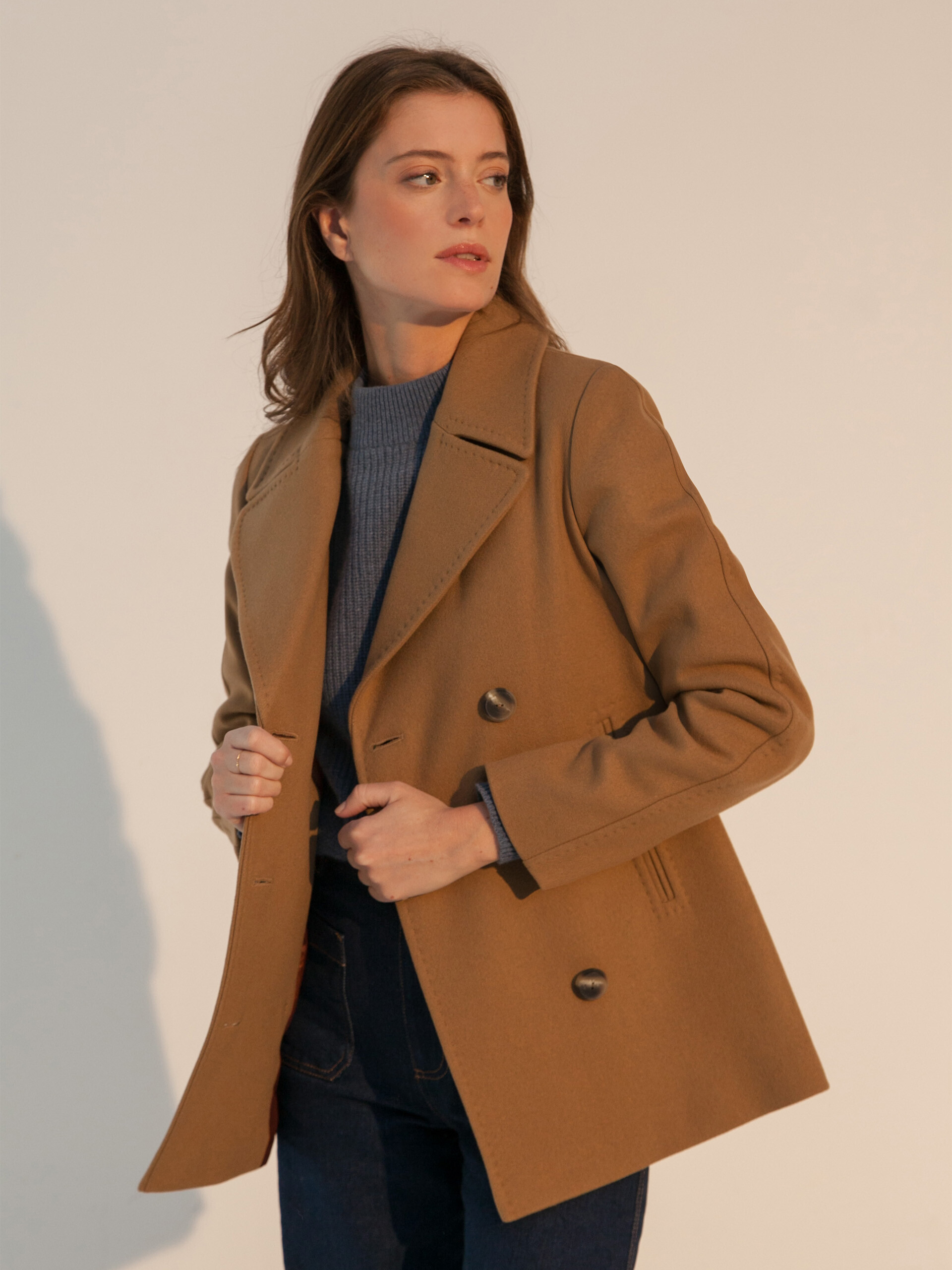 MANTEAU GASTON  Camel , Pr&ecirc;t-&agrave;-porter Bensimon