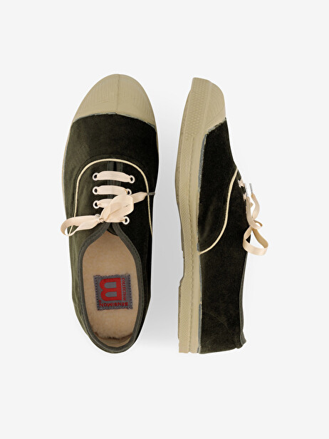TENNIS VELOURS FEMME  Kaki , Tennis & Chaussures Bensimon