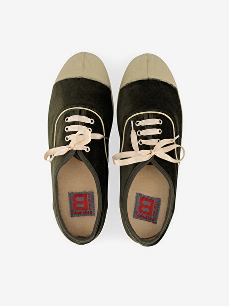 TENNIS VELOURS FEMME  Kaki , Tennis & Chaussures Bensimon