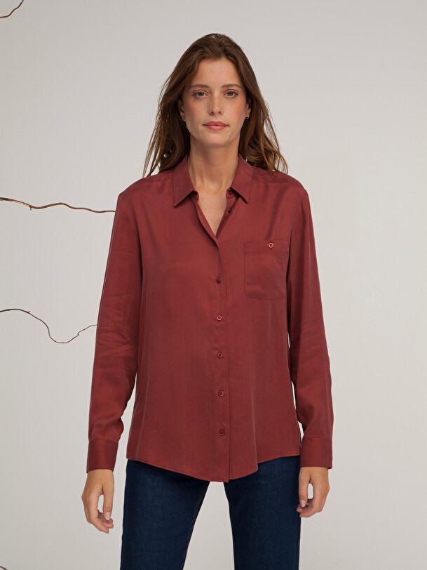 CHEMISE GARY  Brique , Pr&ecirc;t-&agrave;-porter Bensimon