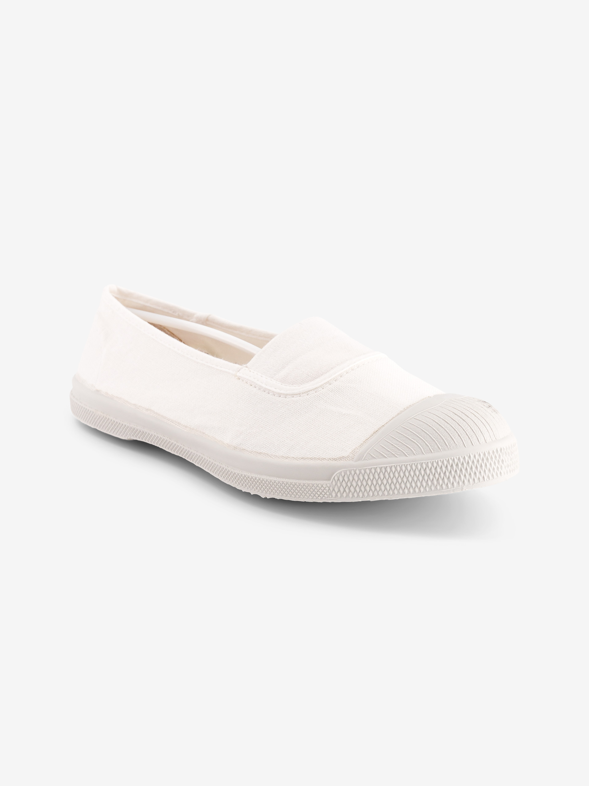 TENNIS ELASTIQUE FEMME  Blanc , Tennis & Chaussures Bensimon