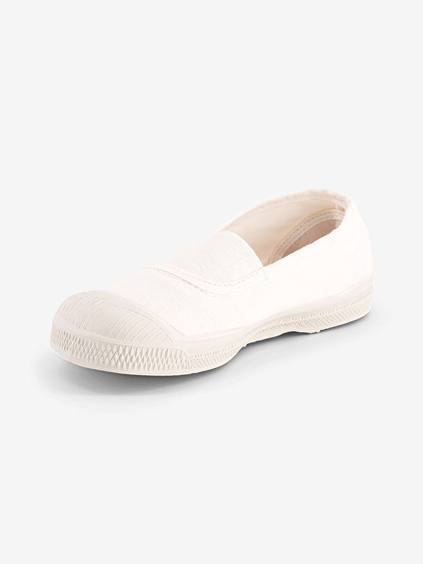 TENNIS ELASTIQUE ENFANT  Blanc , Tennis & Chaussures Bensimon