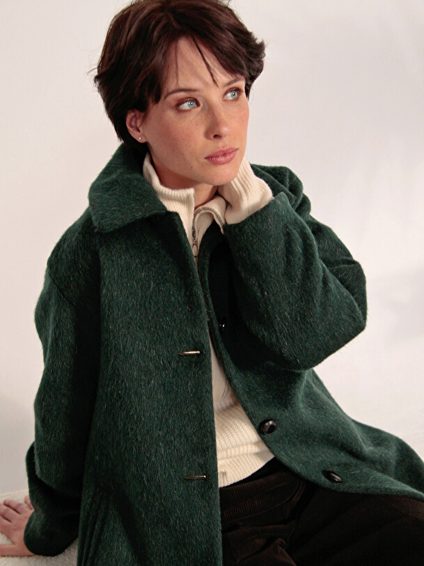 MANTEAU GABRIEL  Vert anglais , Pr&ecirc;t-&agrave;-porter Bensimon