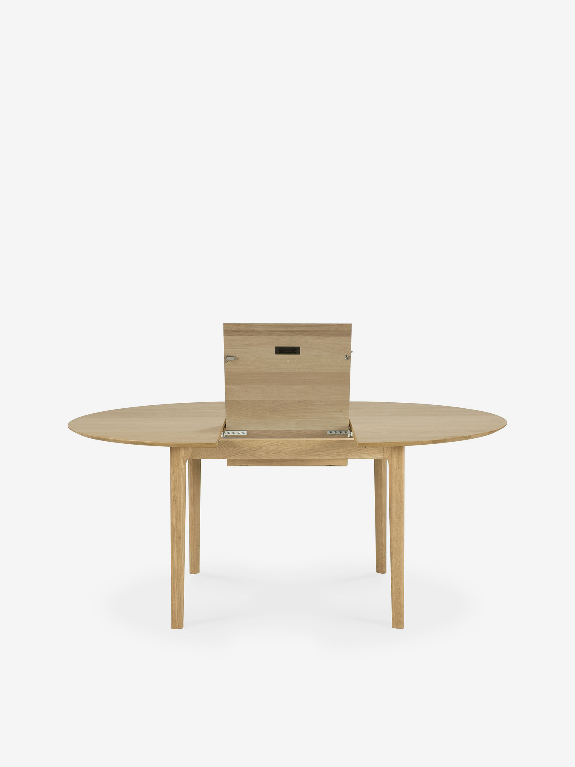 TABLE RONDE A RALLONGE BOK - ETHNICRAFT  Chene clair , Maison Bensimon