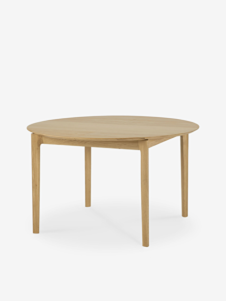 TABLE RONDE A RALLONGE BOK - ETHNICRAFT  Chene clair , Maison Bensimon