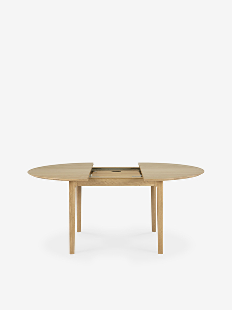 TABLE RONDE A RALLONGE BOK - ETHNICRAFT  Chene clair , Maison Bensimon