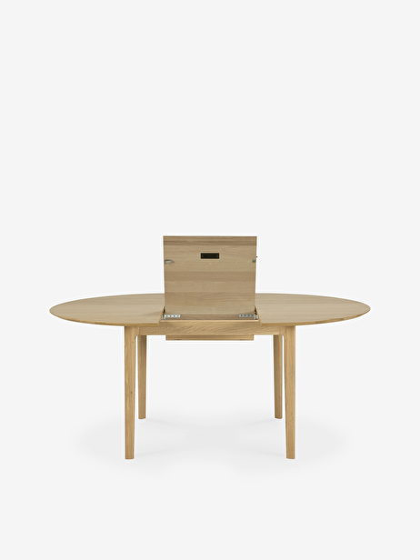 TABLE RONDE A RALLONGE BOK - ETHNICRAFT  Chene clair , Maison Bensimon