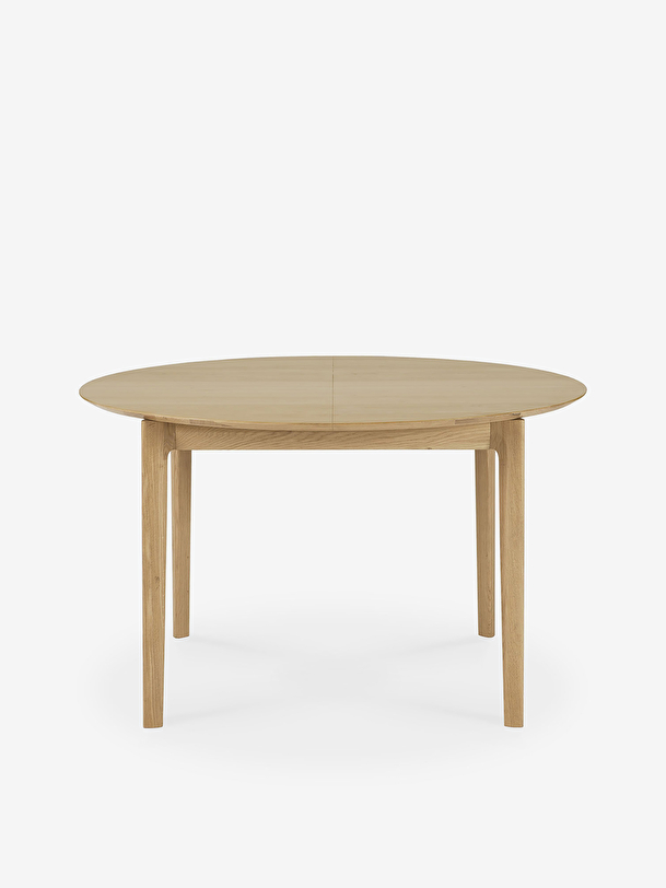 TABLE RONDE A RALLONGE BOK - ETHNICRAFT  Chene clair , Maison Bensimon