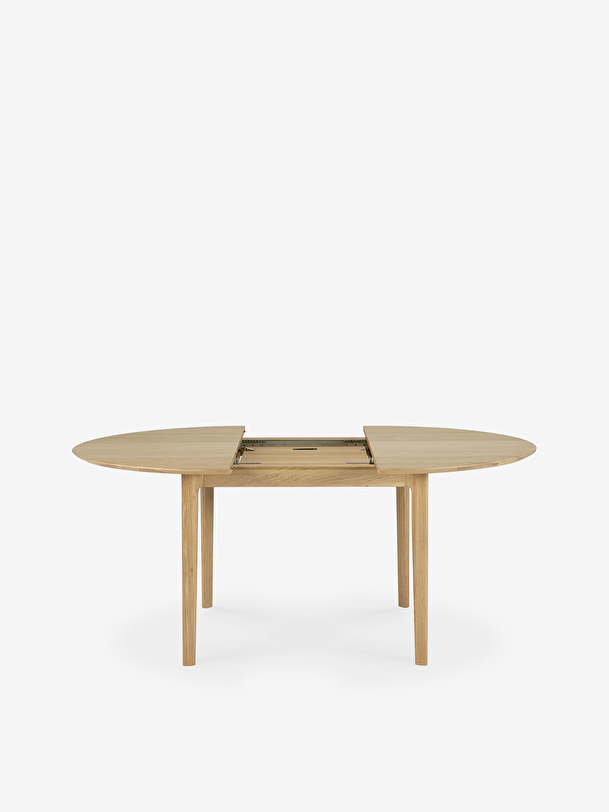 TABLE RONDE A RALLONGE BOK - ETHNICRAFT  Chene clair , Maison Bensimon