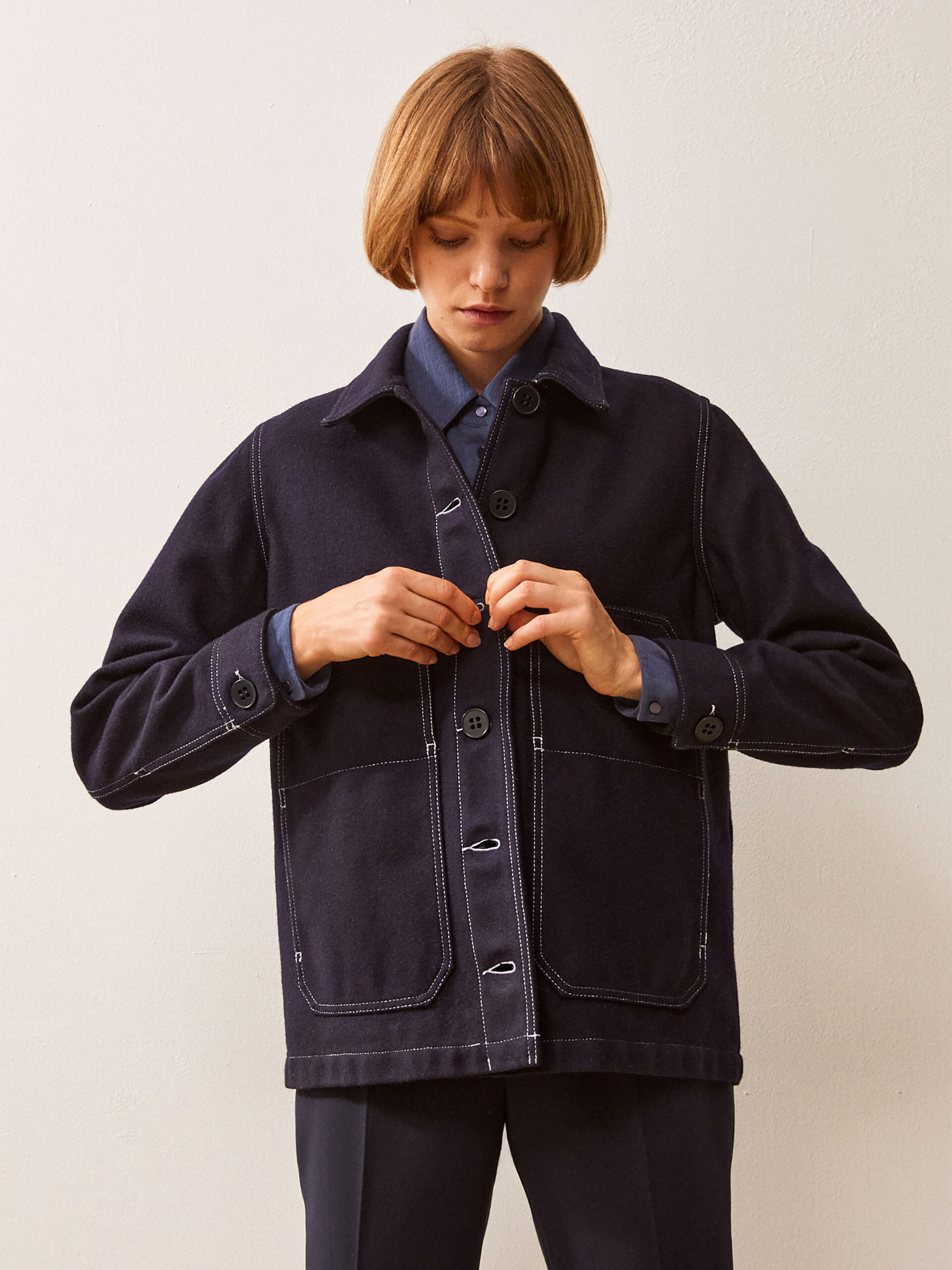 VESTE FABRINE  Bleu nuit , Pr&ecirc;t-&agrave;-porter Bensimon