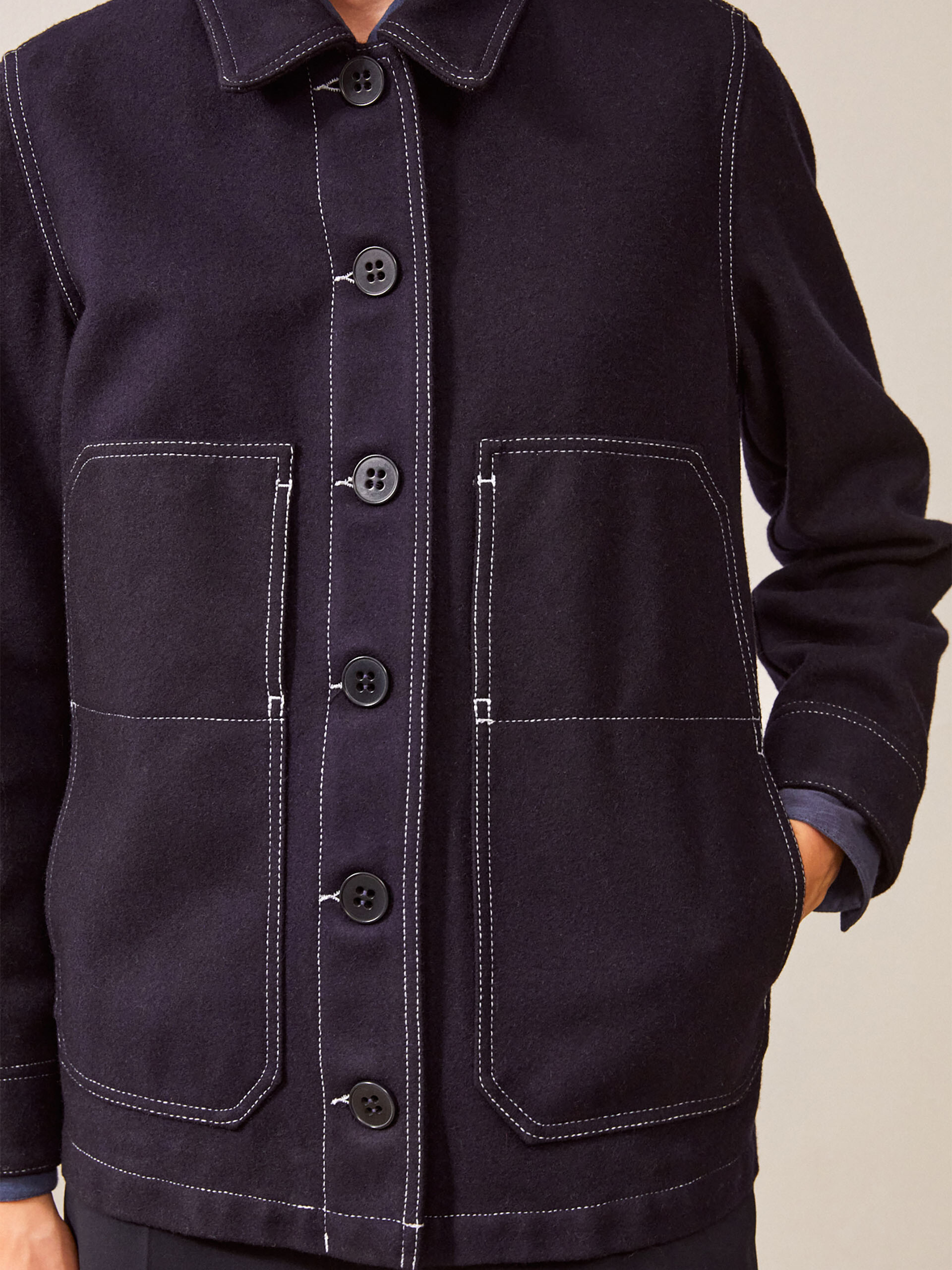 VESTE FABRINE  Bleu nuit , Pr&ecirc;t-&agrave;-porter Bensimon