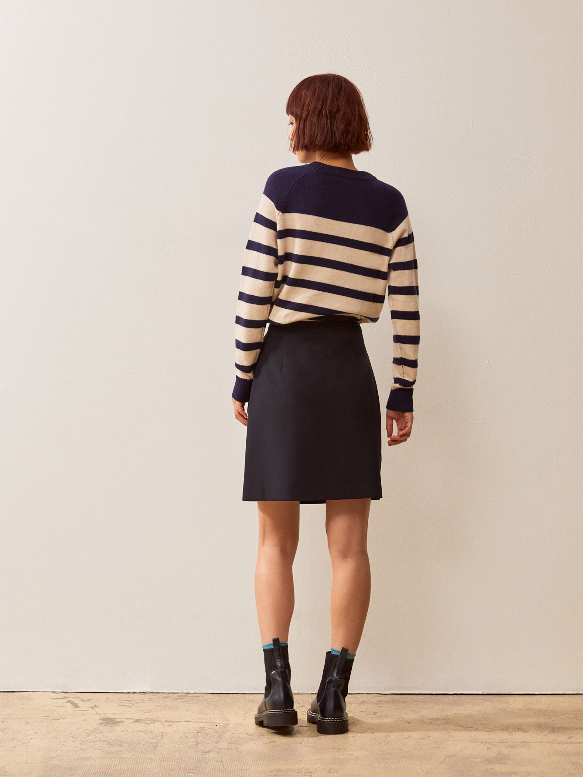 JUPE ILANA  Bleu nuit , Pr&ecirc;t-&agrave;-porter Bensimon