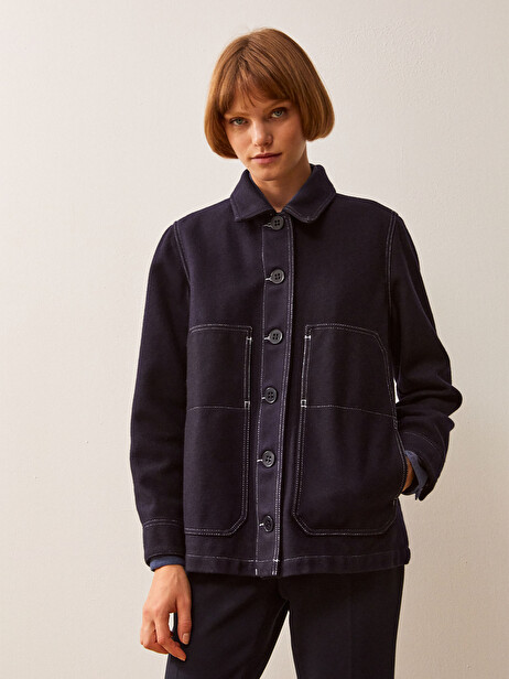 VESTE FABRINE  Bleu nuit , Pr&ecirc;t-&agrave;-porter Bensimon