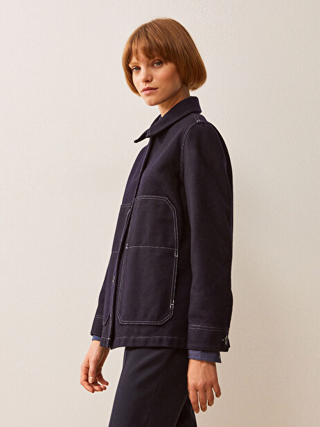 VESTE FABRINE  Bleu nuit , Pr&ecirc;t-&agrave;-porter Bensimon