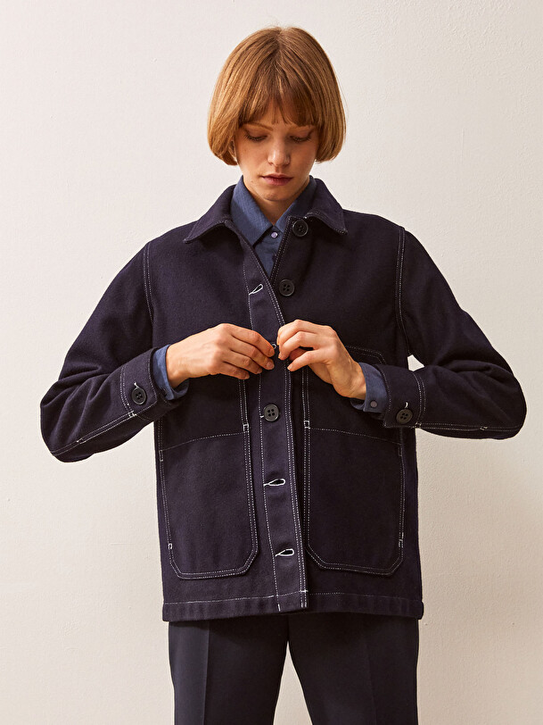 VESTE FABRINE  Bleu nuit , Pr&ecirc;t-&agrave;-porter Bensimon
