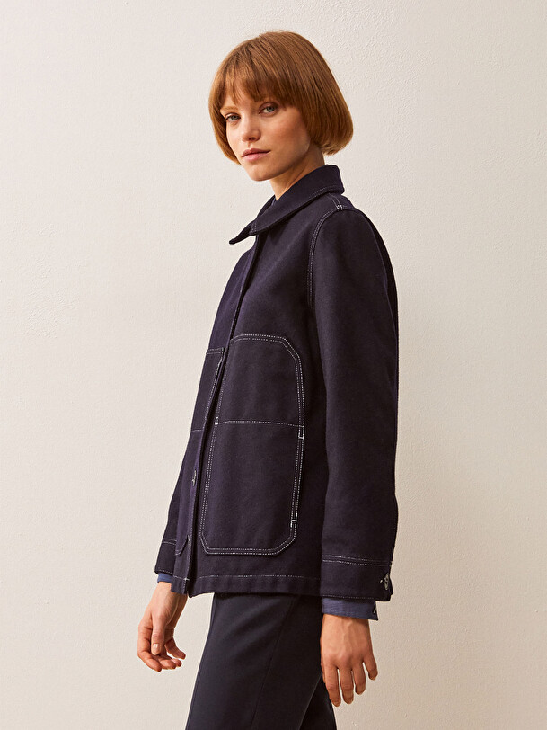 VESTE FABRINE  Bleu nuit , Pr&ecirc;t-&agrave;-porter Bensimon