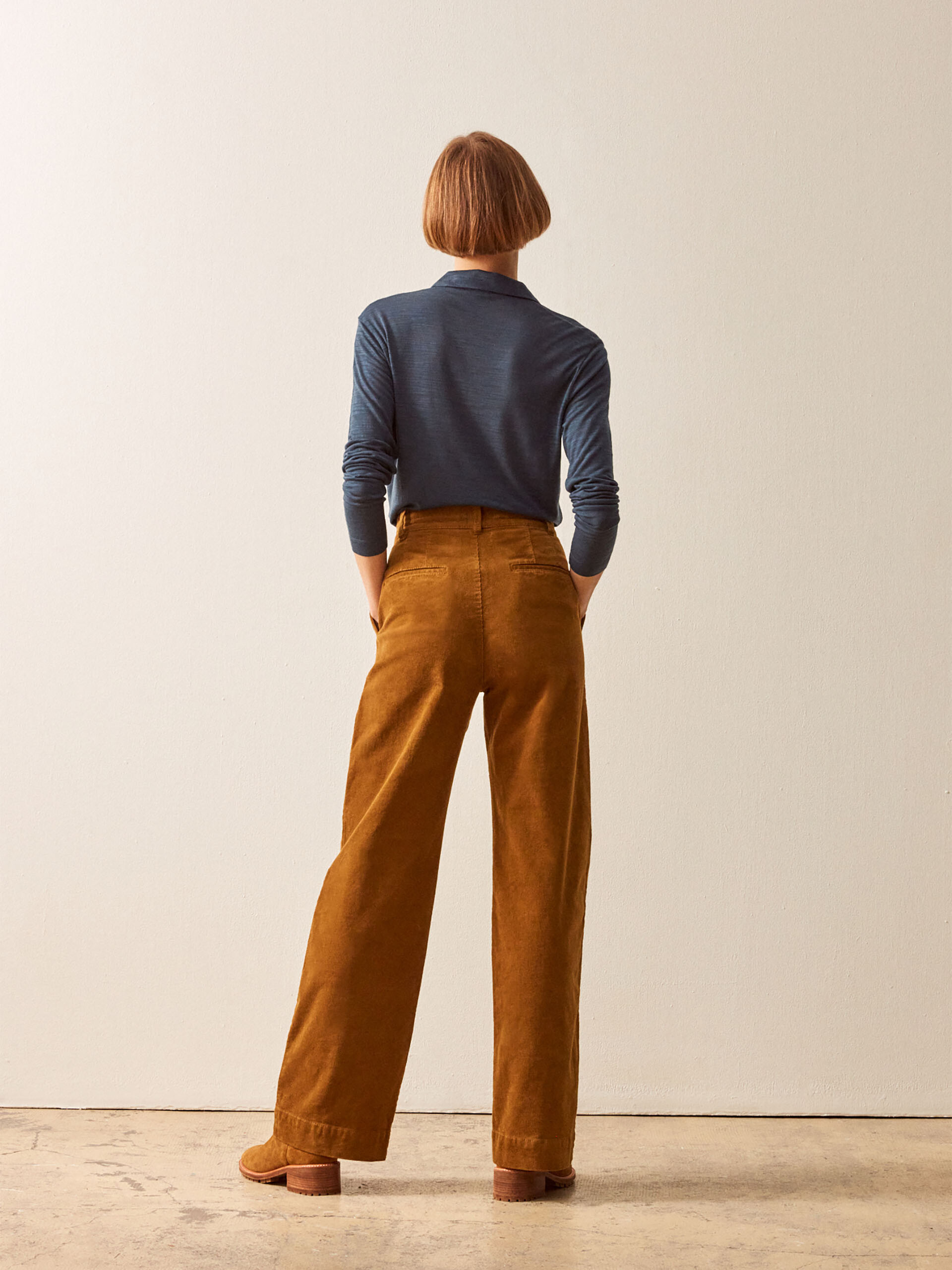 PANTALON DAMA VELOURS  Brun , Pr&ecirc;t-&agrave;-porter Bensimon