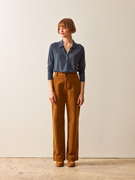 PANTALON DAMA VELOURS  Brun , Prêt-à-porter Bensimon