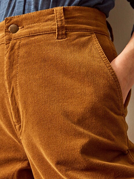 PANTALON DAMA VELOURS  Brun , Prêt-à-porter Bensimon