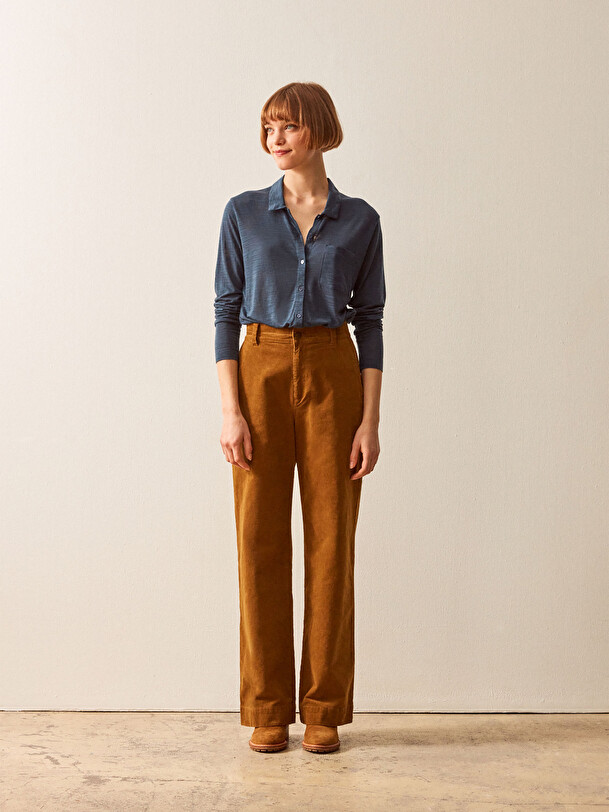PANTALON DAMA VELOURS  Brun , Pr&ecirc;t-&agrave;-porter Bensimon