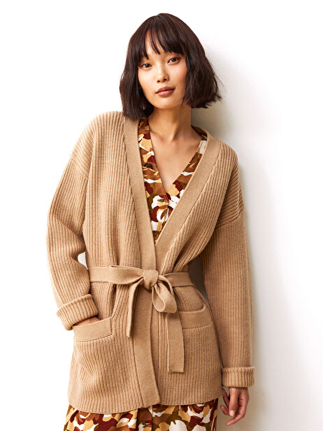 CARDIGAN IZEL  Camel , Pr&ecirc;t-&agrave;-porter Bensimon