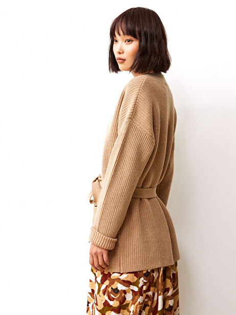CARDIGAN IZEL  Camel , Pr&ecirc;t-&agrave;-porter Bensimon