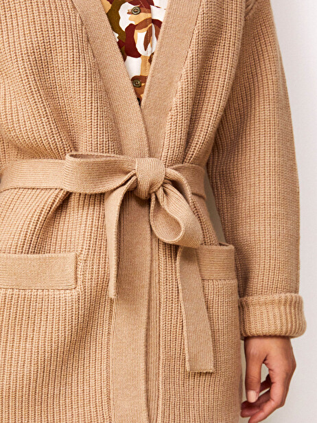 CARDIGAN IZEL  Camel , Pr&ecirc;t-&agrave;-porter Bensimon