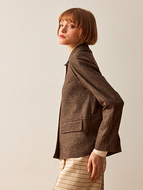 VESTE FACTO  Brun , Pr&ecirc;t-&agrave;-porter Bensimon