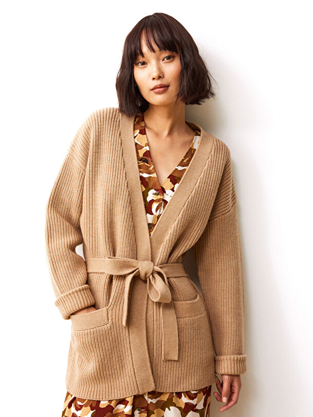 CARDIGAN IZEL  Camel , Pr&ecirc;t-&agrave;-porter Bensimon