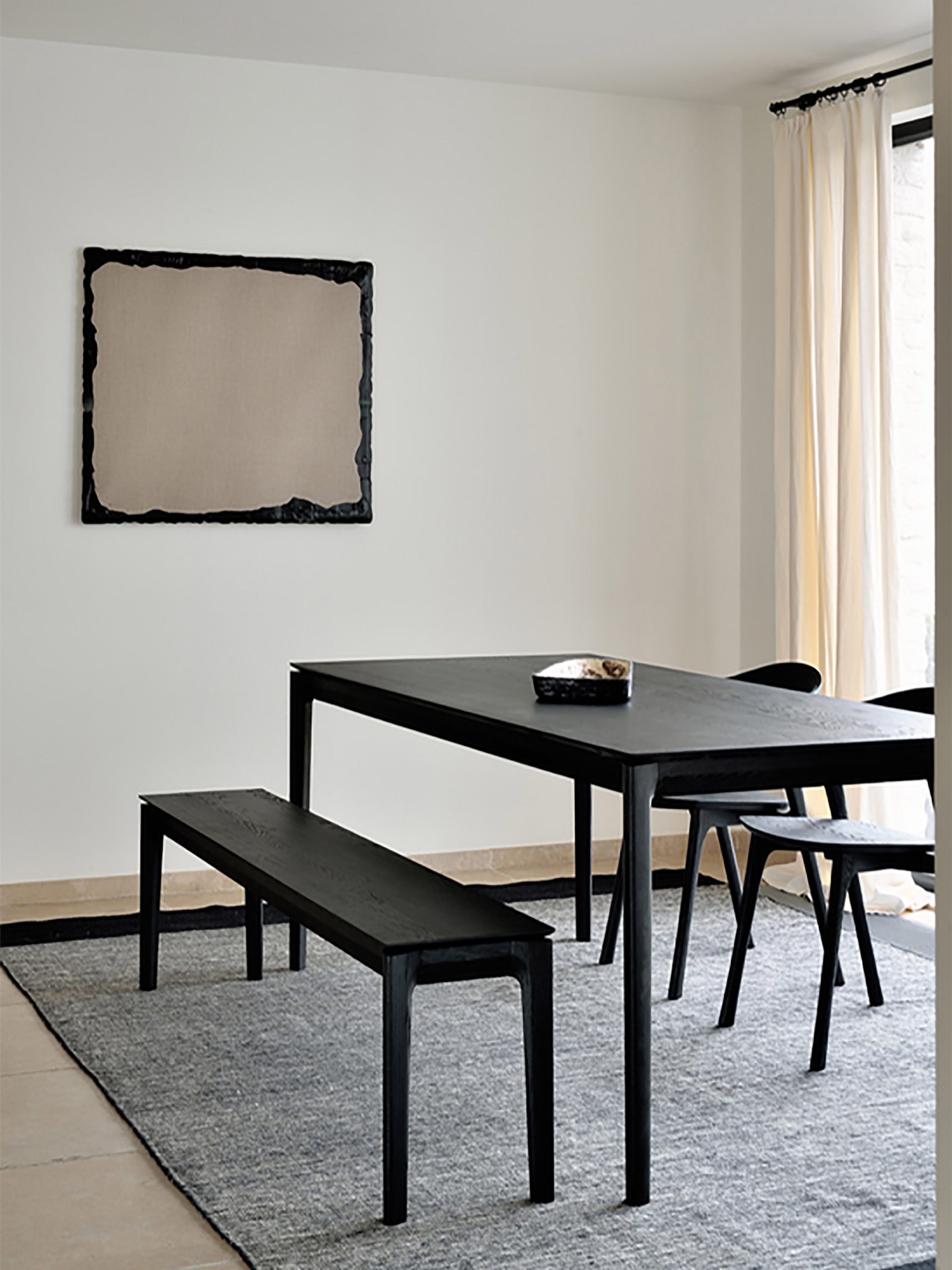 TABLE BOK CHENE NOIR 240 CM - ETHNICRAFT Noir , Maison Bensimon