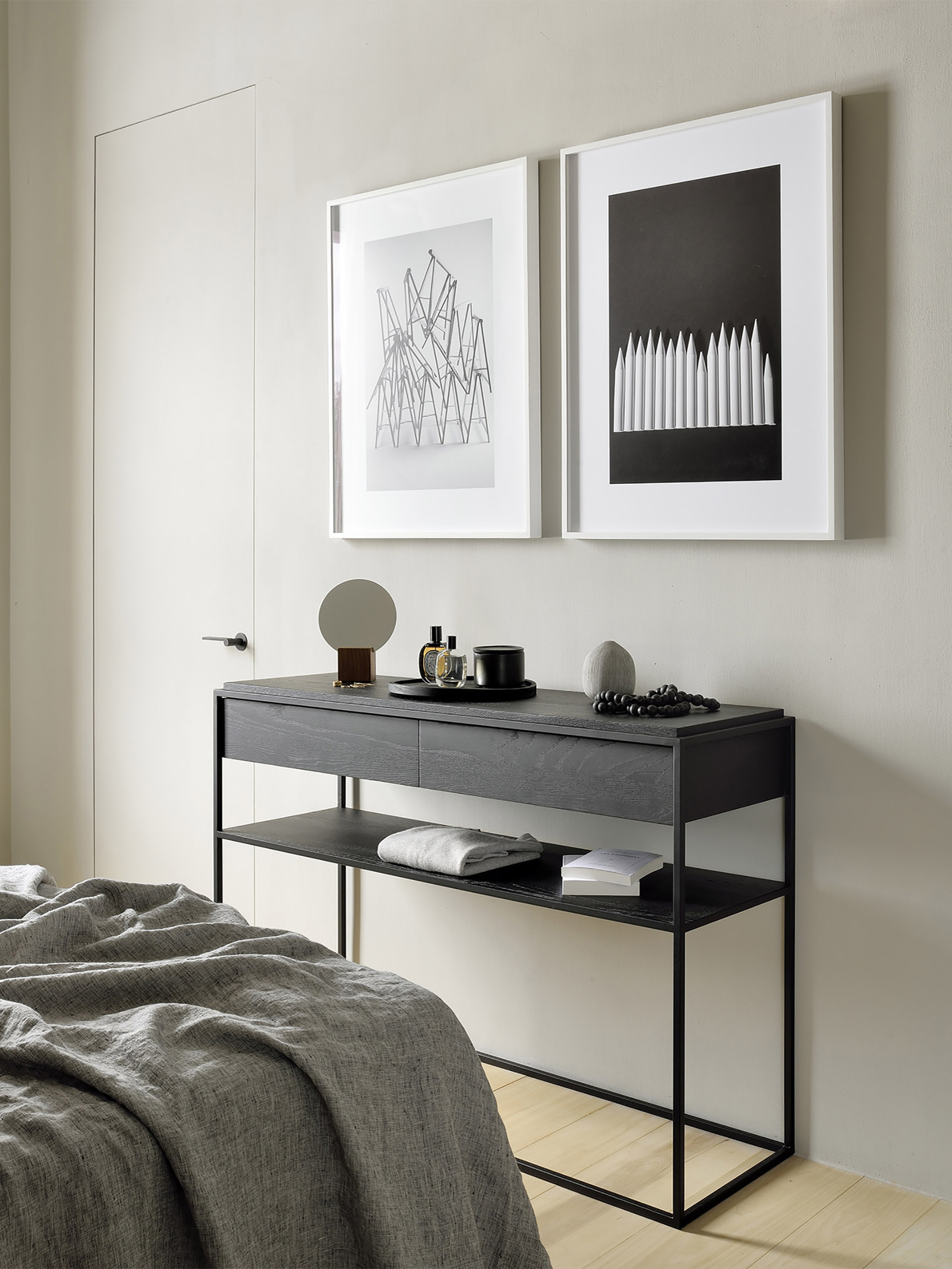CONSOLE MONOLIT 2 TIROIRS - ETHNICRAFT Noir , Maison Bensimon