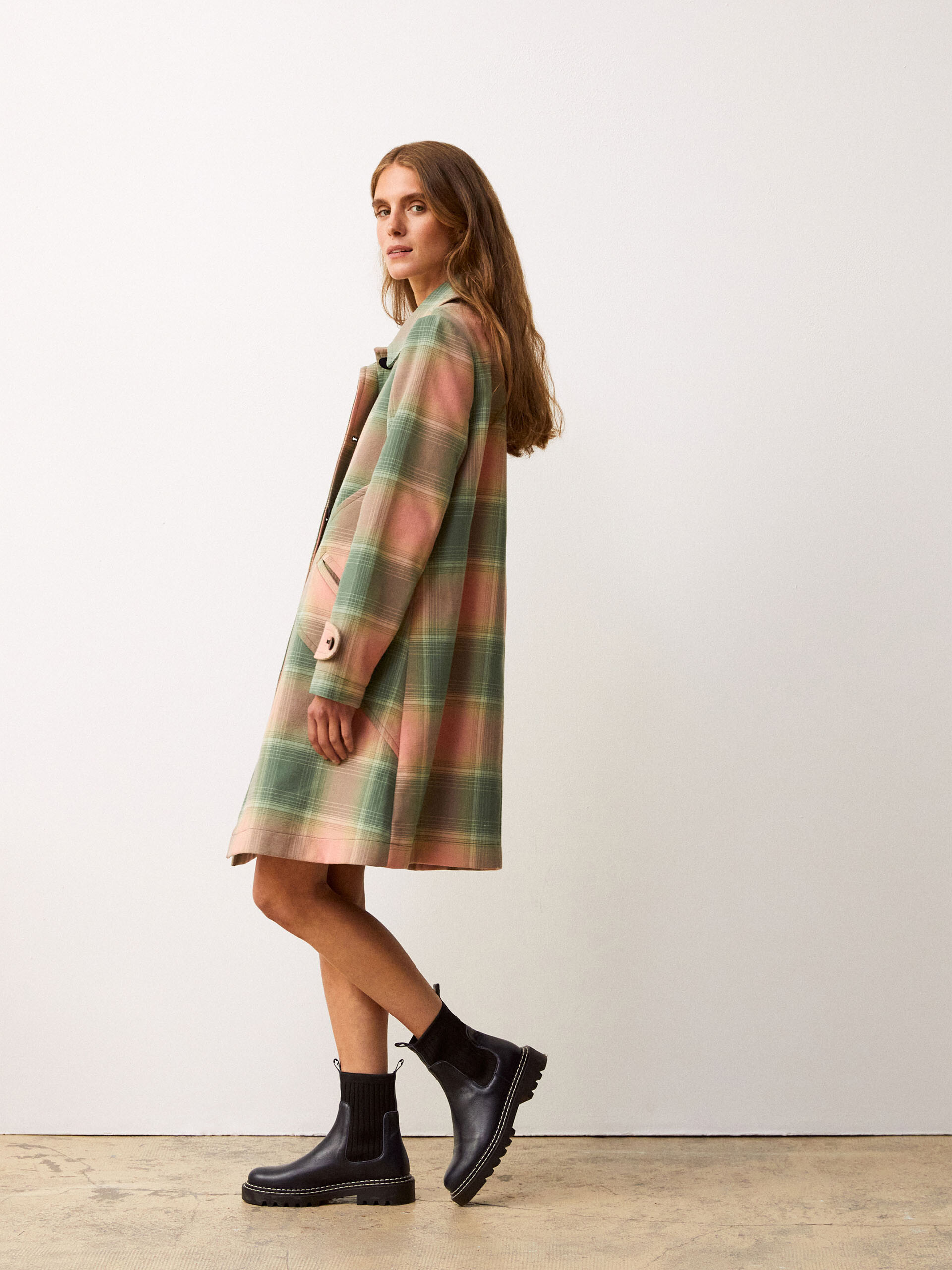 MANTEAU CONOR  Carreaux , Pr&ecirc;t-&agrave;-porter Bensimon