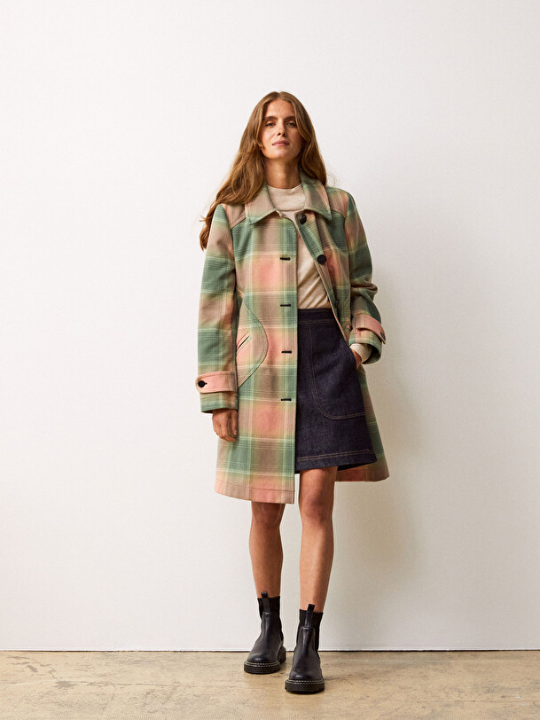 MANTEAU CONOR  Carreaux , Pr&ecirc;t-&agrave;-porter Bensimon