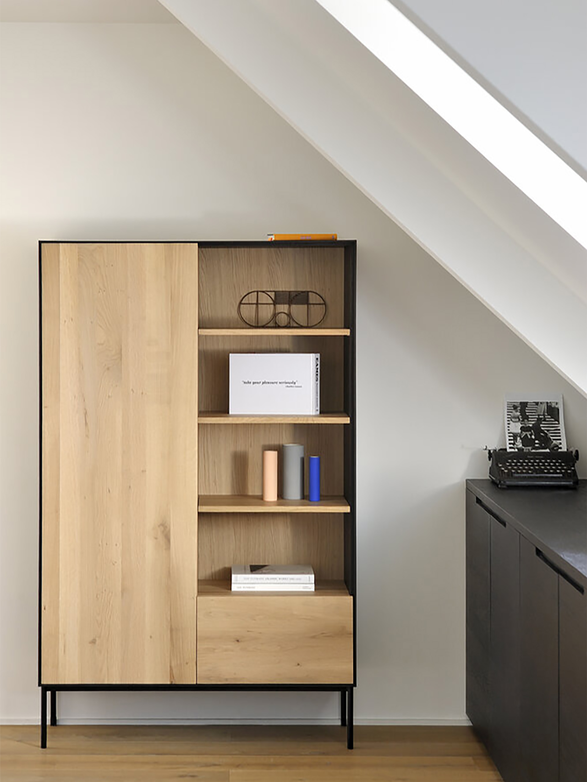 ARMOIRE BIRD 1 PORTE 1 TIROIR  - ETHNICRAFT  Chene clair , Maison Bensimon
