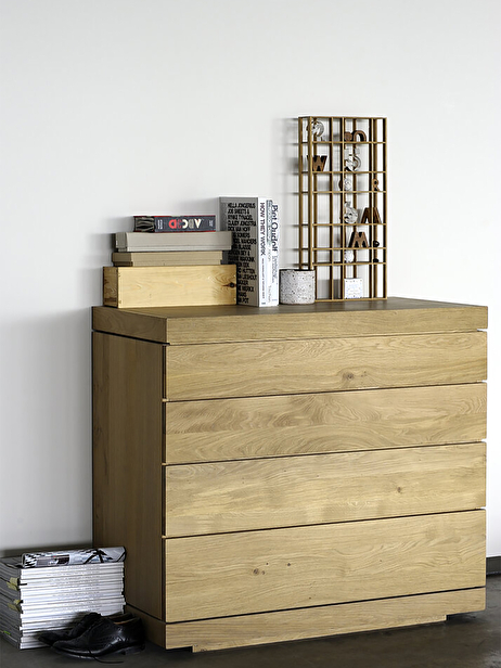 COMMODE BURGER 4 TIROIRS - ETHNICRAFT  Chene clair , Maison Bensimon