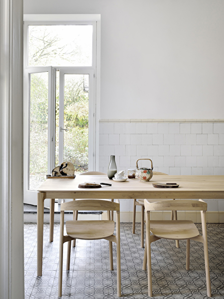 TABLE BOK CHENE MASSIF  - ETHNICRAFT  Chene clair , Maison Bensimon