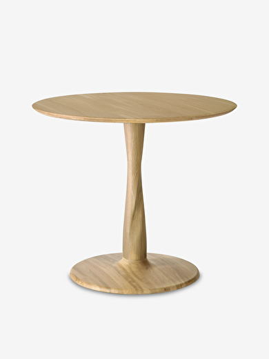 TABLE RONDE TORSION - ETHNICRAFT  Chene clair , Maison Bensimon