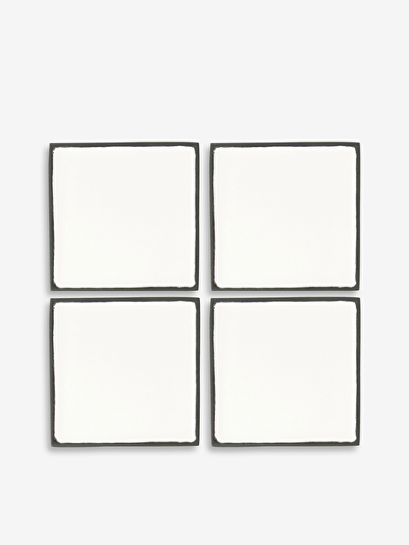 4 DESSOUS DE VERRE CROKI BLANC ET NOIR -...  Noir/blanc , Maison Bensimon