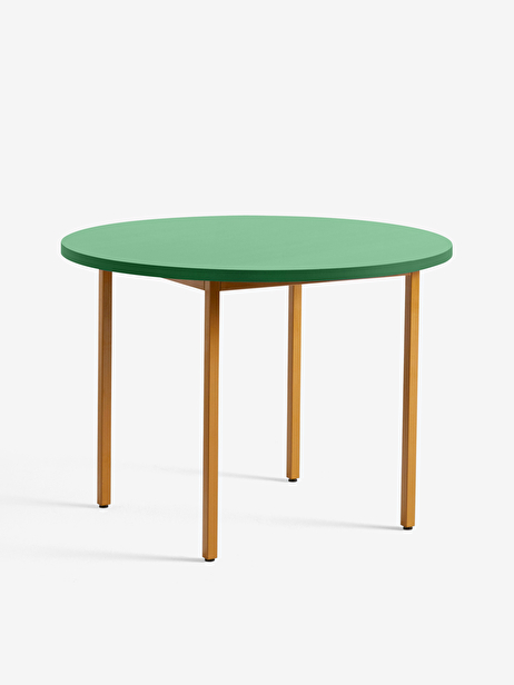 TABLE RONDE TWO-COLOUR MULLER VAN SEVEREN VERT PIED OCRE D105CM - HAY  Vert , Maison Bensimon