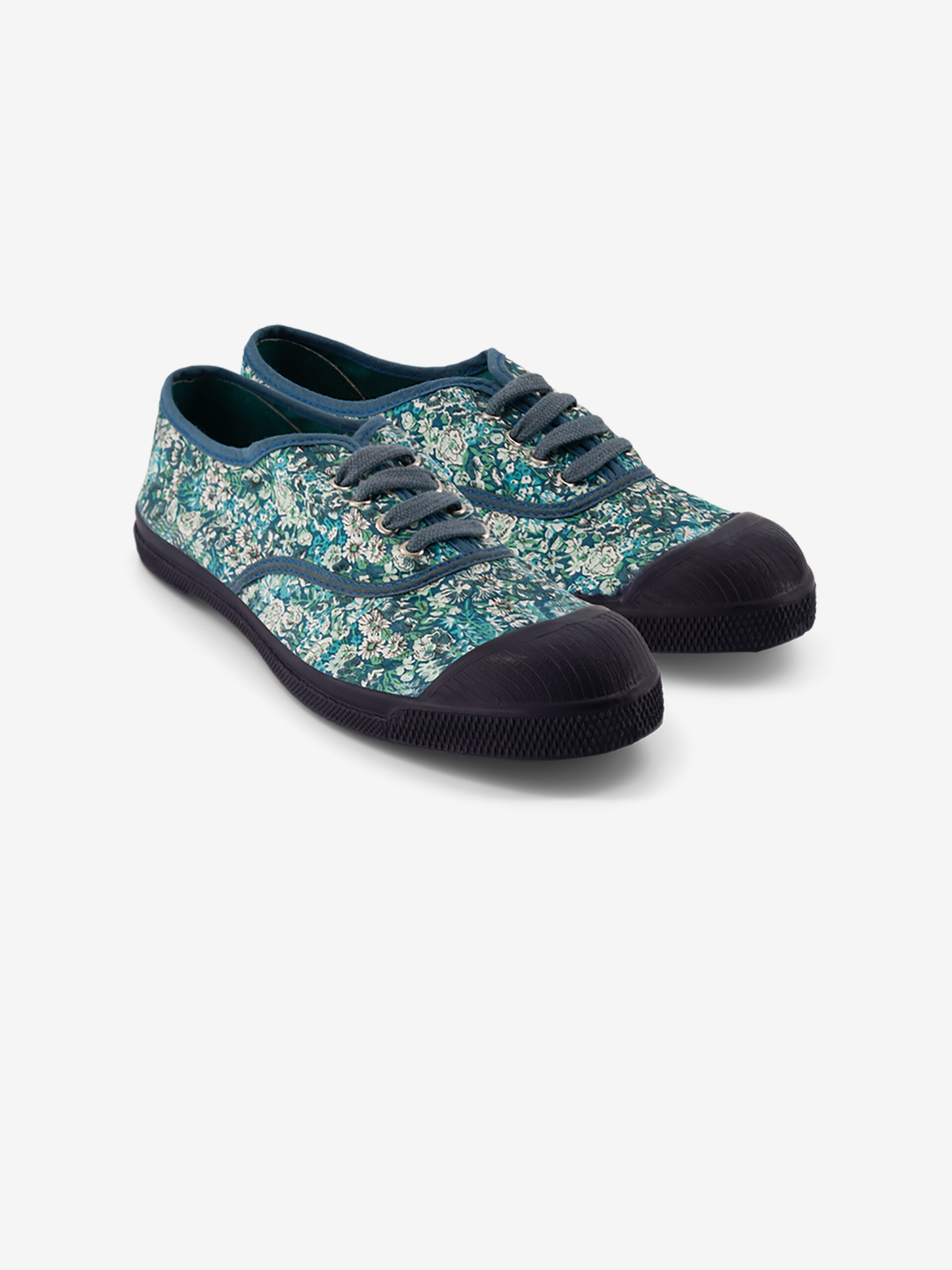 TENNIS LACET LIBERTY Fleurs bleues , Tennis & Chaussures Bensimon