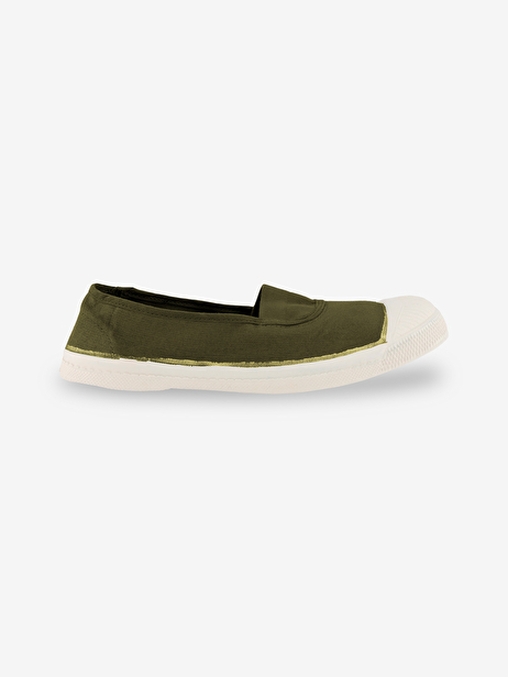 TENNIS ELASTIQUE FEMME  Kaki , Tennis & Chaussures Bensimon