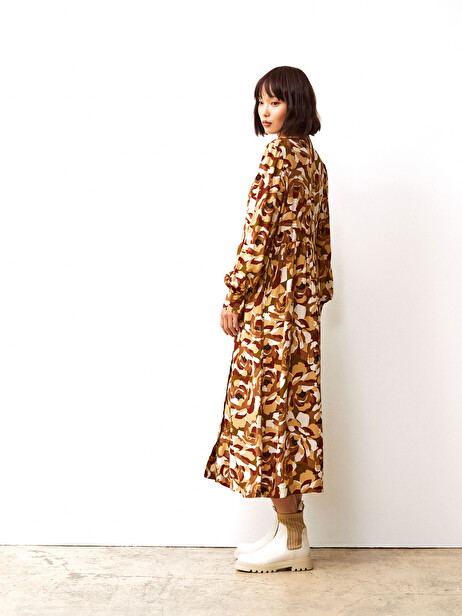 ROBE FABRIZIANA  Fleurs d'automne , Pr&ecirc;t-&agrave;-porter Bensimon 
