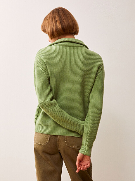 PULL GREG  Pistache , Prêt-à-porter Bensimon