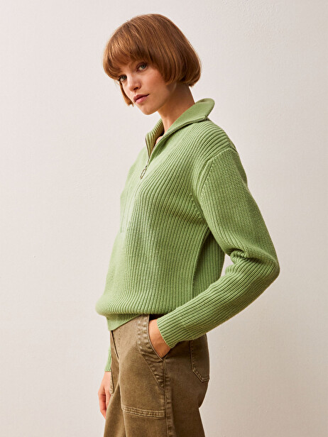 PULL GREG  Pistache , Prêt-à-porter Bensimon
