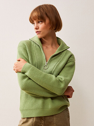 PULL GREG  Pistache , Prêt-à-porter Bensimon