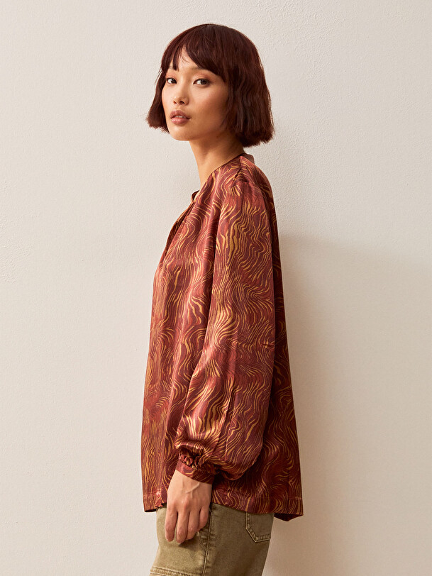 BLOUSE AZENOR  Impr. moir&Eacute; , Pr&ecirc;t-&agrave;-porter Bensimon